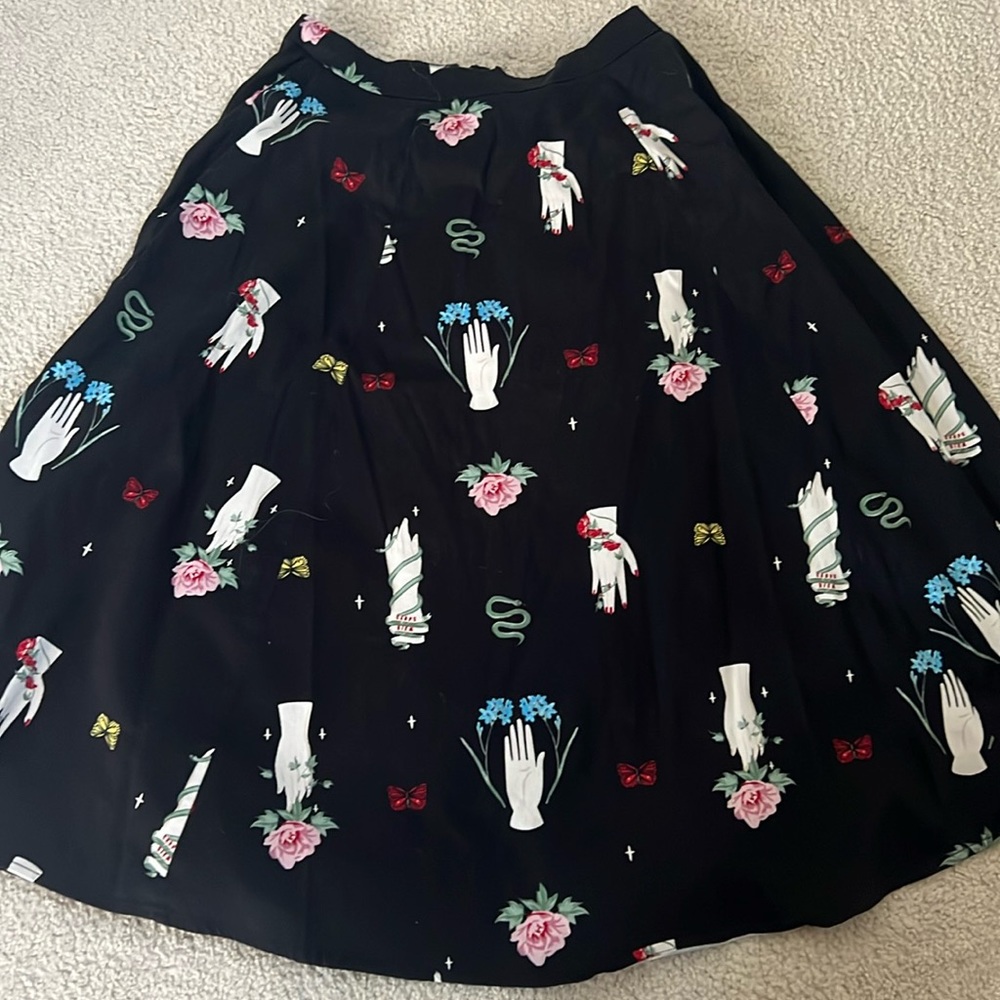 Small collectif spooky snake mystic starry tarot retro style a-line skirt